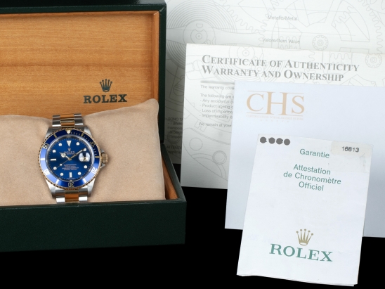 Rolex Submariner Date SEL Blue Dial - Rolex Guarantee  Watch  16613T 